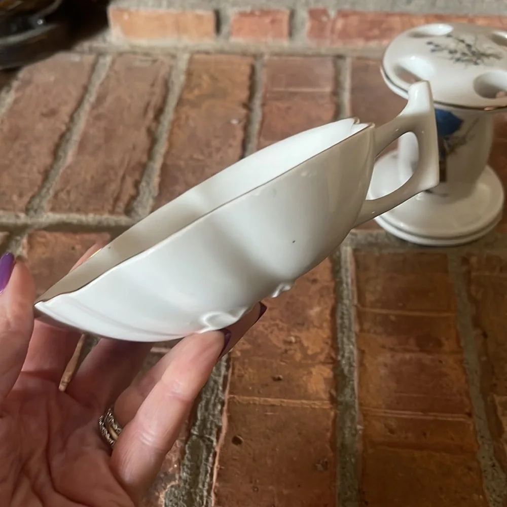 Vtg 1973 Holly Hobbie Porcelain Toothbrush Holder & Trinket Tray/Soap Dish